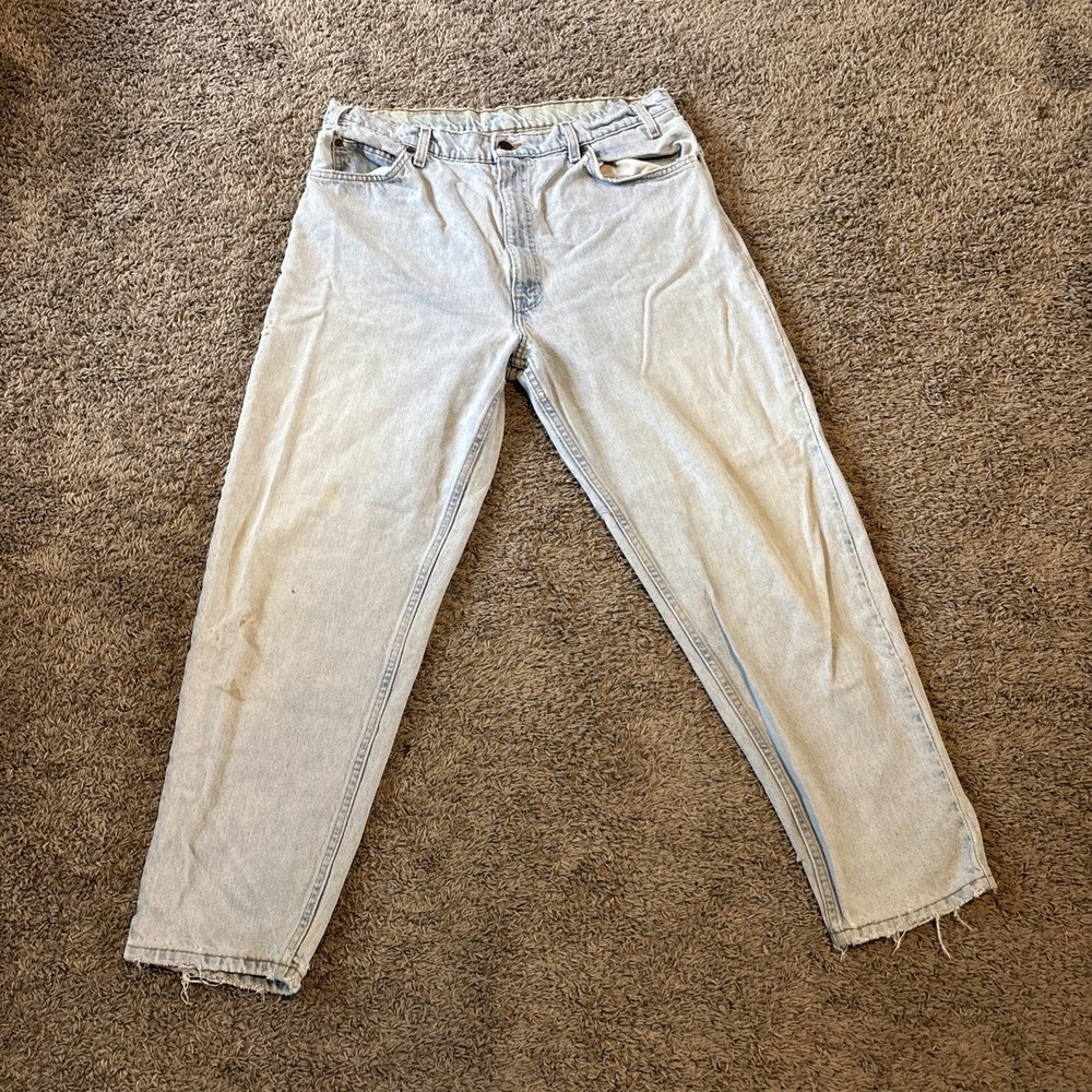 Vintage 1993 Levi's 550‎ Orange Tab Jeans Mens 34x28 Distress Thrashed